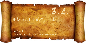 Bécsi László névjegykártya